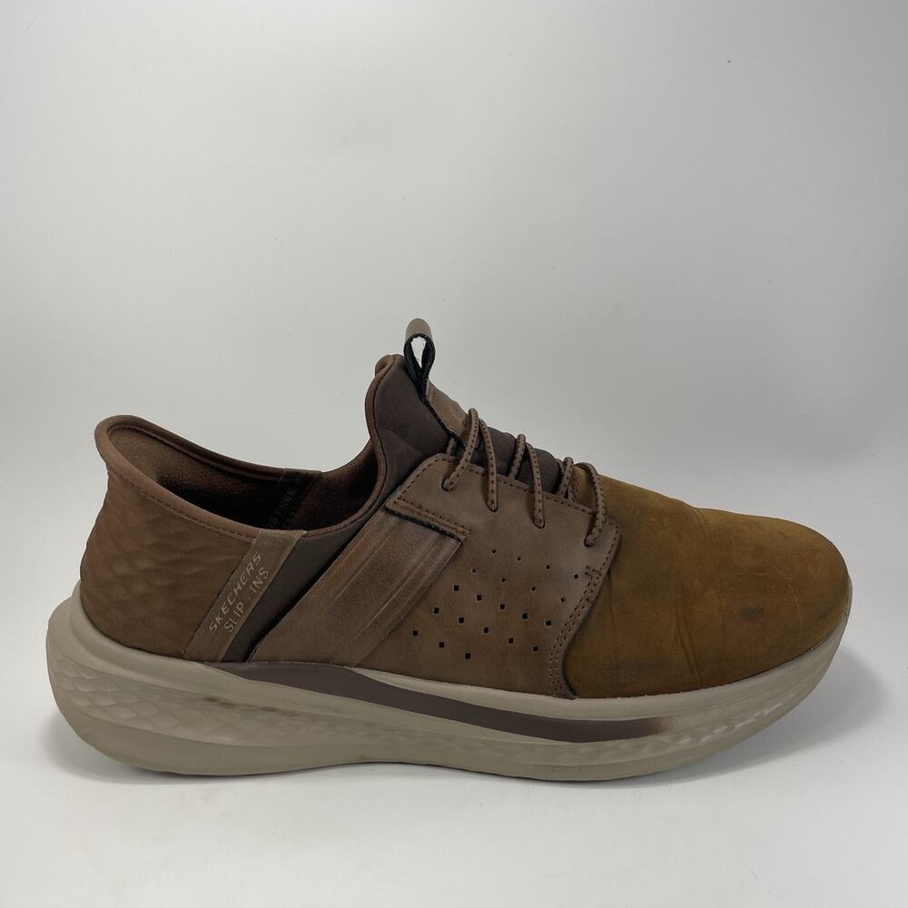 Skechers Hands Free Slip-ins Slade Zachary Mens 10 Extra Wide Brown Casual Shoe